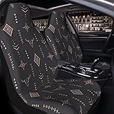 QZLAN Western Cow Print Car Seat Covers Set of 2 -Western Car Accessories Interior