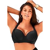 Swimsuits For All Women's Bra Sized Drape Front Underwire Bikini Top (Plus | Women's Plus Size