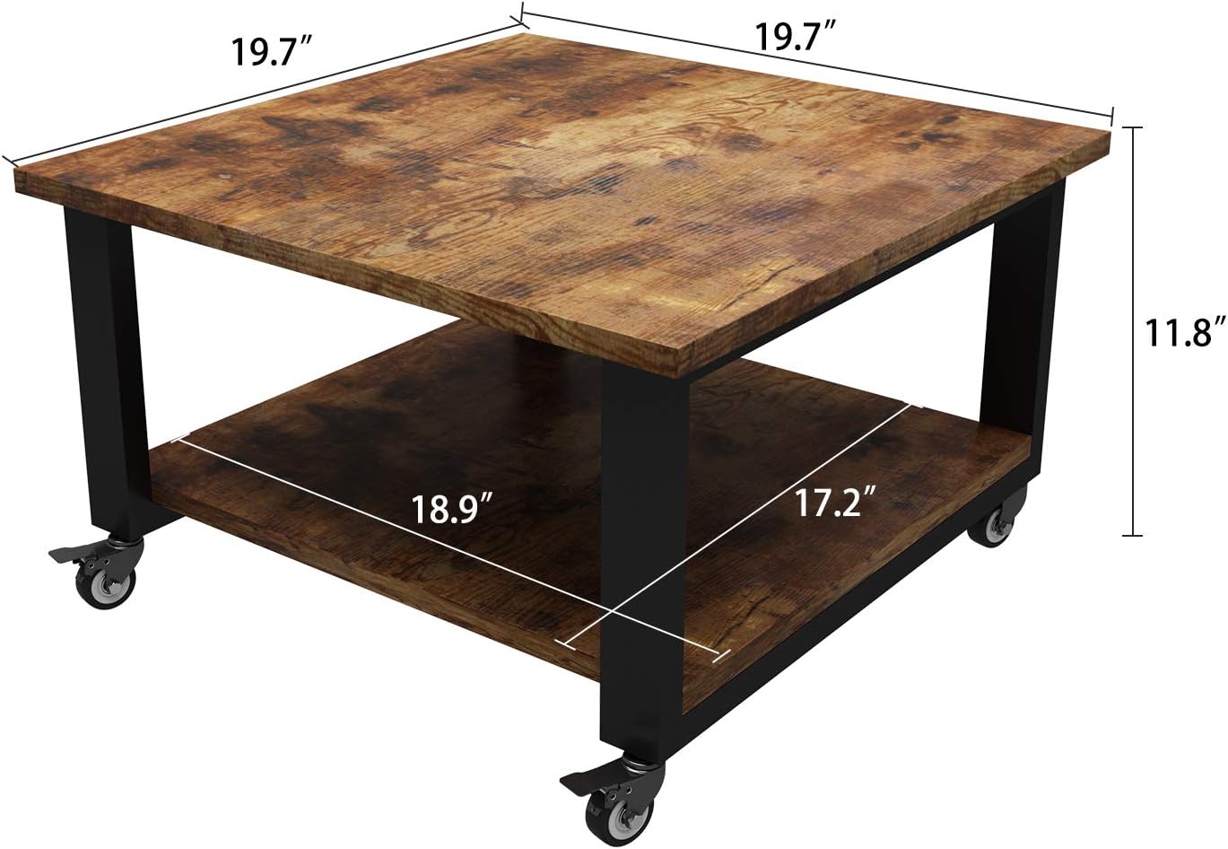 Natwind Under Desk Printer Stand with Wheels 2-Tier Movable Printer Cart Multi-Functional Storage Shelf for Scanner Fax Office Supplies Industrial Heavy Duty Storage Rack Rustic Brown : Office Products