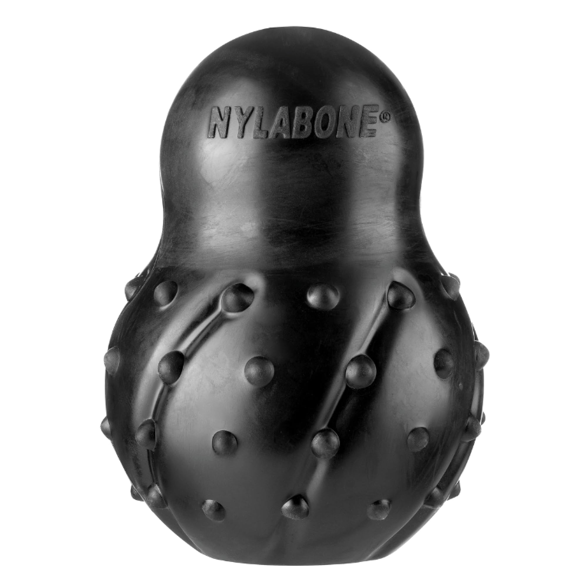 Nylabone Max Strength Rubber Cone Dental Dog Chew Toy, Beef Flavour, Stuff with Treats, Medium, for dogs up to 16kg,Black — image 1