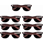 LADY&HOME Bachelor Party 7pcs Wedding Sunglasses for Groom, Best Man, Groomsmen Gifts Wedding Favor