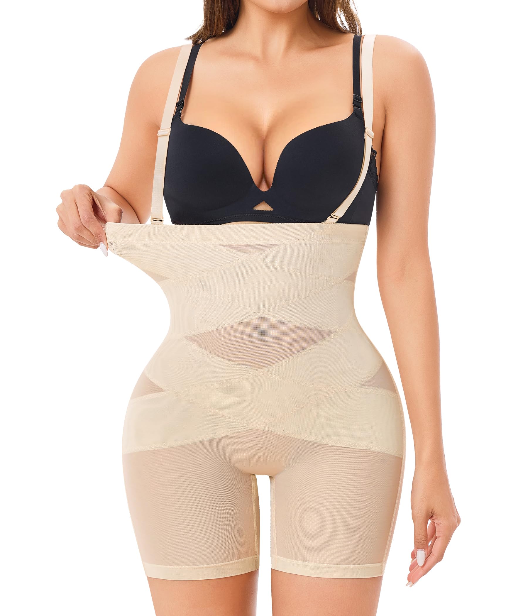 Photo 1 of YERKOAD Shapewear Tummy Control for Women Butt Lifting Panties High Waist Seamless Body Shaper Shorts(3X-Large,Beige)