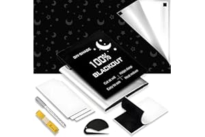 HNRLOY Portable Blackout Curtains with Hook & Loop Tabs - Temporary Blackout Shades for Bedroom, Travelers, or Baby Nursery Use- Easy Stick-on Portable Blackout Blinds & Shades for Any Window Cover 79" x 57"