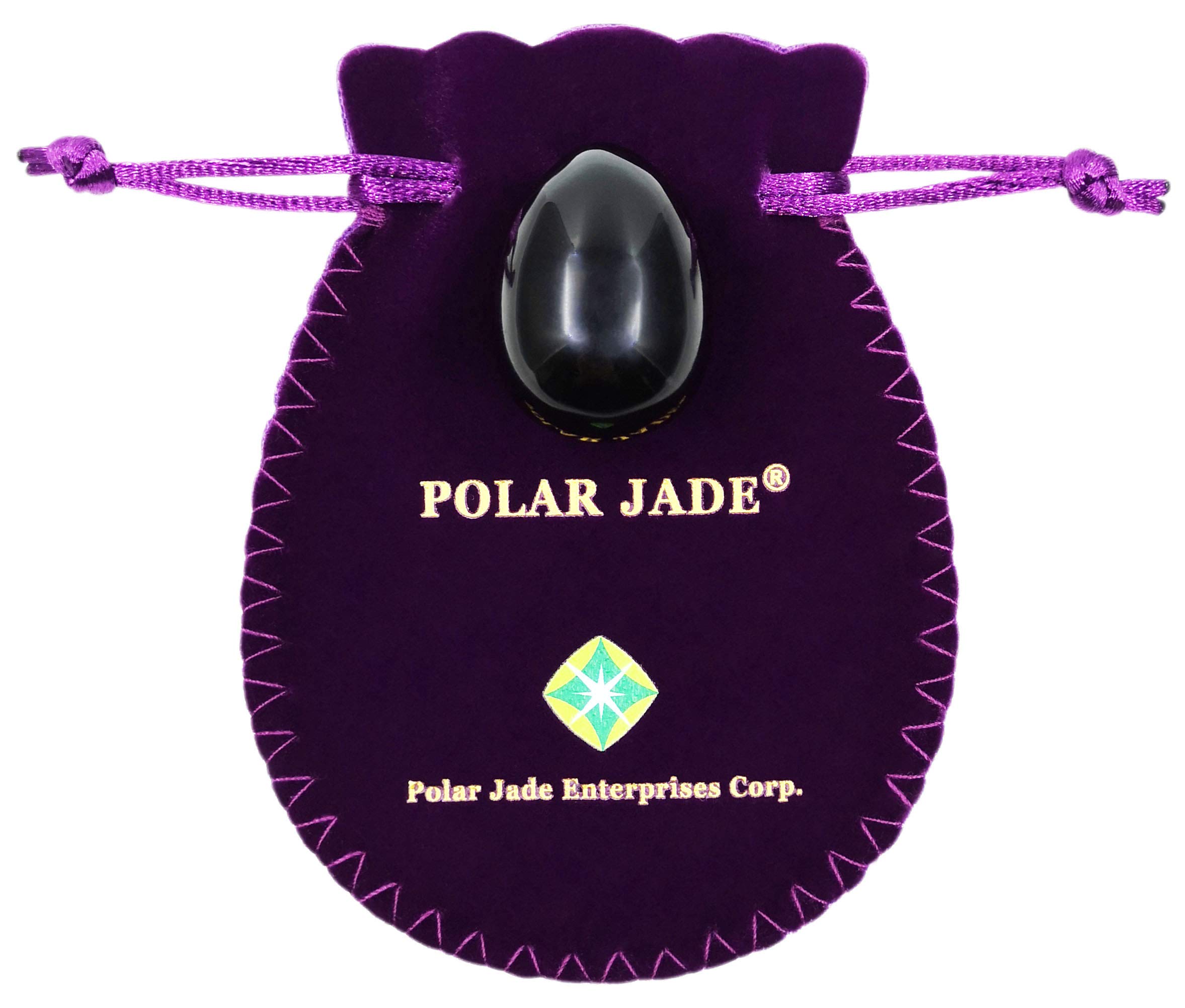 Polar Jade Yoni Egg of Obsidian Gemstone, Drilled, Manually Polished, Entry Level Affordable, Small Size (35x25mm)