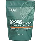 Focus Nutrition Calcium Bentonite Clay - 2 lbs Calcium Bentonite Clay Powder Clay Mask for Face Body Detox Hair Mask Skincare Ancient Healing Clay