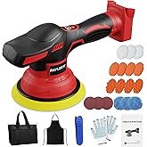 Cordless Buffer Polisher Kit For MILWAUKEE 18V LI-ION Battery.6-Inch Orbital Buffer Polisher with 8 Variable Speed with 25pcs Polishing Accessories, for Car Polishing/Waxing (Tool Only)