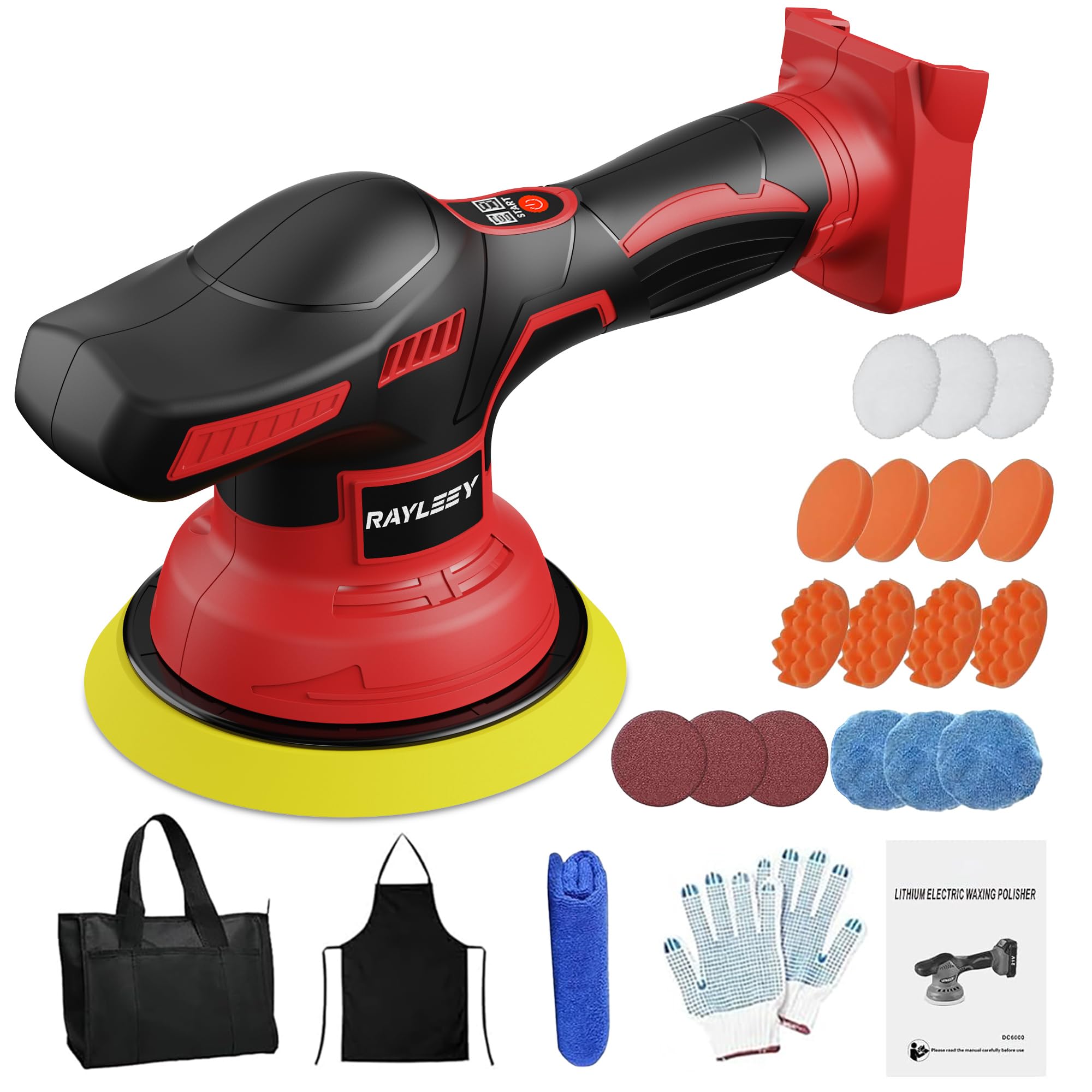 Photo 1 of Cordless Buffer Polisher Kit For MILWAUKEE 18V LI-ION Battery.6-Inch Orbital Buffer Polisher with 8 Variable Speed with 25pcs Polishing Accessories, for Car Polishing/Waxing (Tool Only)