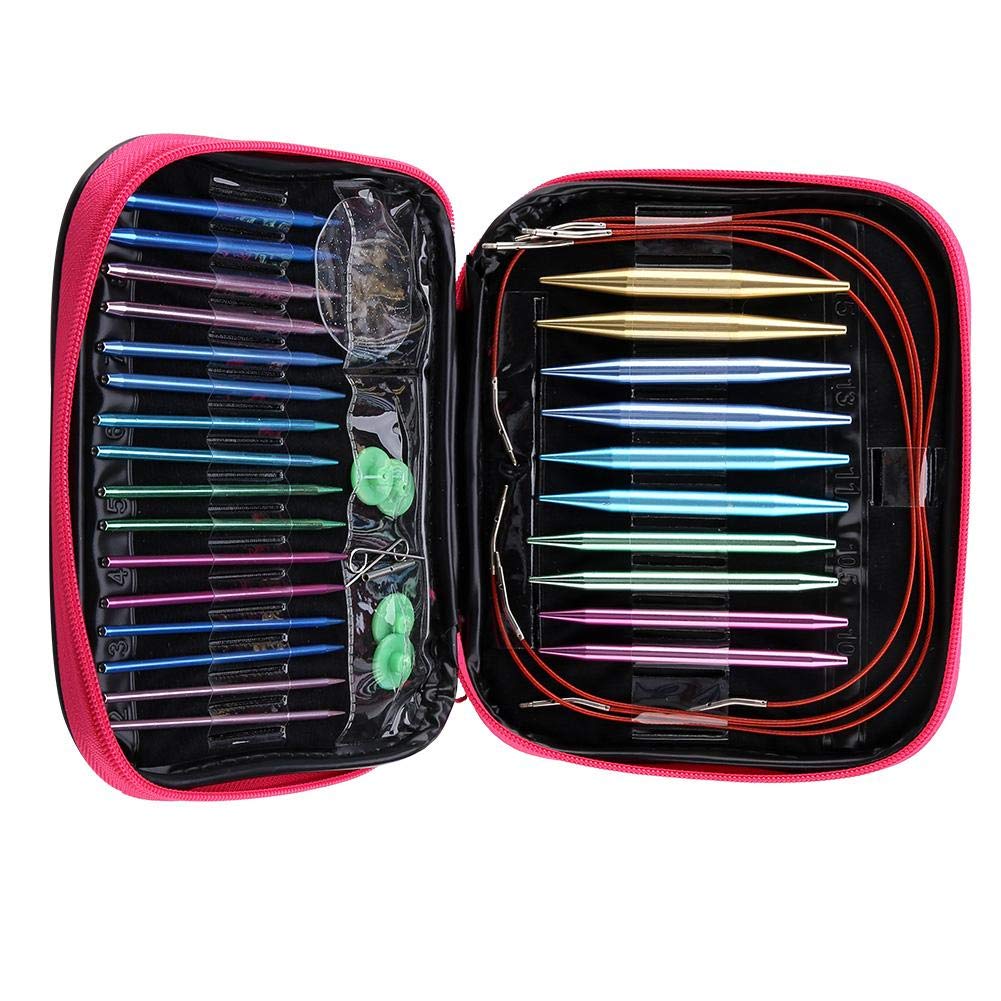 Hztyyier Interchangeable Circular Knitting Needles Set, Aluminium Ring Set for DIY Craft