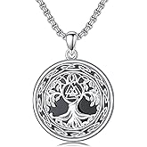 Taioiat viking Pendant Necklace for Men Nordic Celtic 925 Sterling Silver Vintage Mjolnir Jewelry Norse Vikings Gift for Women