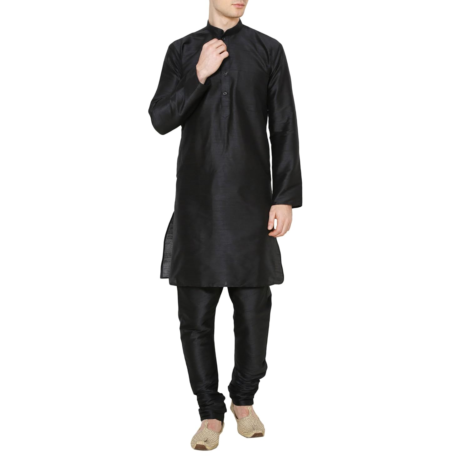 royal men's polysilk festive wear colourful kurta churidar set's