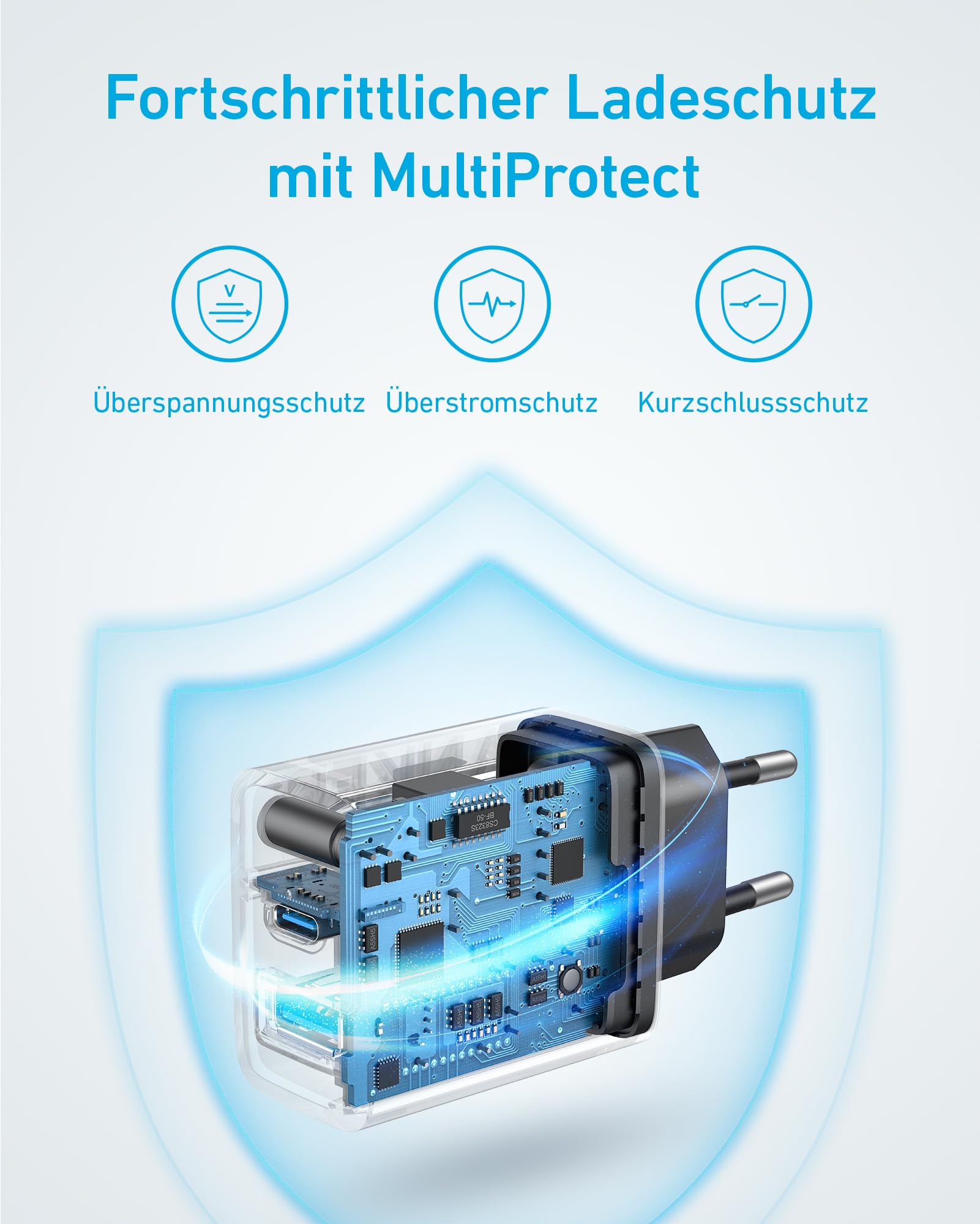 Anker 20W USB C Ladegerät, iPad Netzteil, USB-Schnellladenetzteil, iPad Ladegerät, Kompatibel mit iPhone 17/16/15 Series (mit 150cm USB-C Kabel) 6