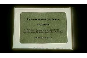 ART 'N GLOW Glow in The Dark Pigment Powder - Neutral and Fluorescent Color for Art Painting, Fine Art, Nail Art Paint, and DIY Crafts - Long Lasting 10+ Color Options - Neutral White - (1 Ounce)