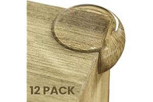 BABY PROOF ME Table Corner Protectors for Baby, Clear Furniture Corner Guards & Edge Safety Bumpers, Round Baby Proof Bumper, Table Edges & Sharp Corners Baby Proofing (12 Pack)