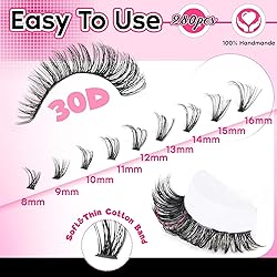 FANXITON Lash Clusters 280 Pcs Wispy Lash Clusters