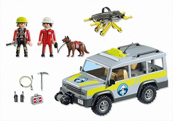 Playmobil Vida en la Montaña - Vehículo de Rescate de montaña, Juguete Educativo, Multicolor, 35 x 12,5 x 20 cm, (5427): Amazon.es: Juguetes y juegos