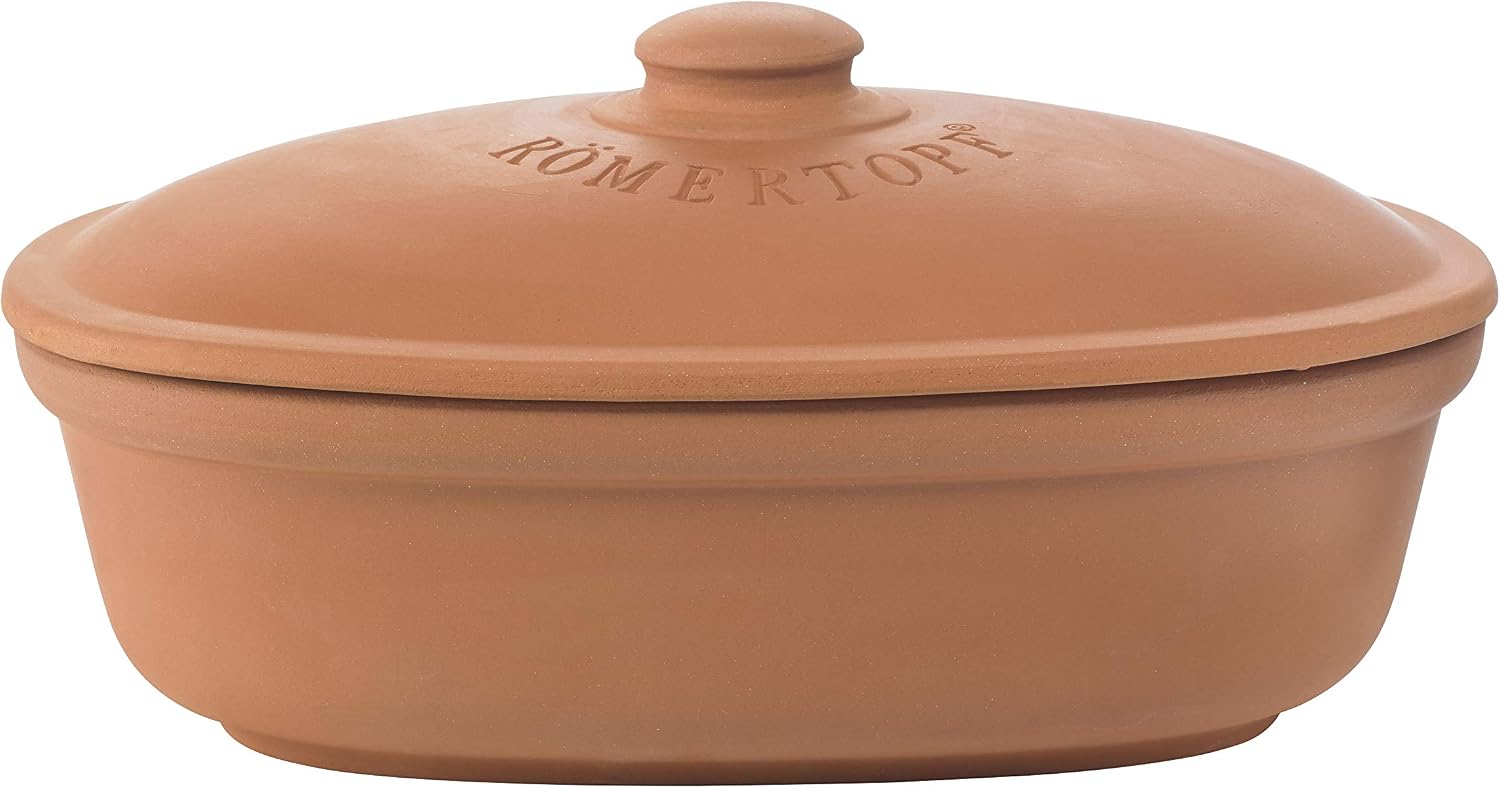 Römertopf Ceramic clay bread pot, ideal for storing bread and pastries 30x21cm, Terracotta - Image 3
