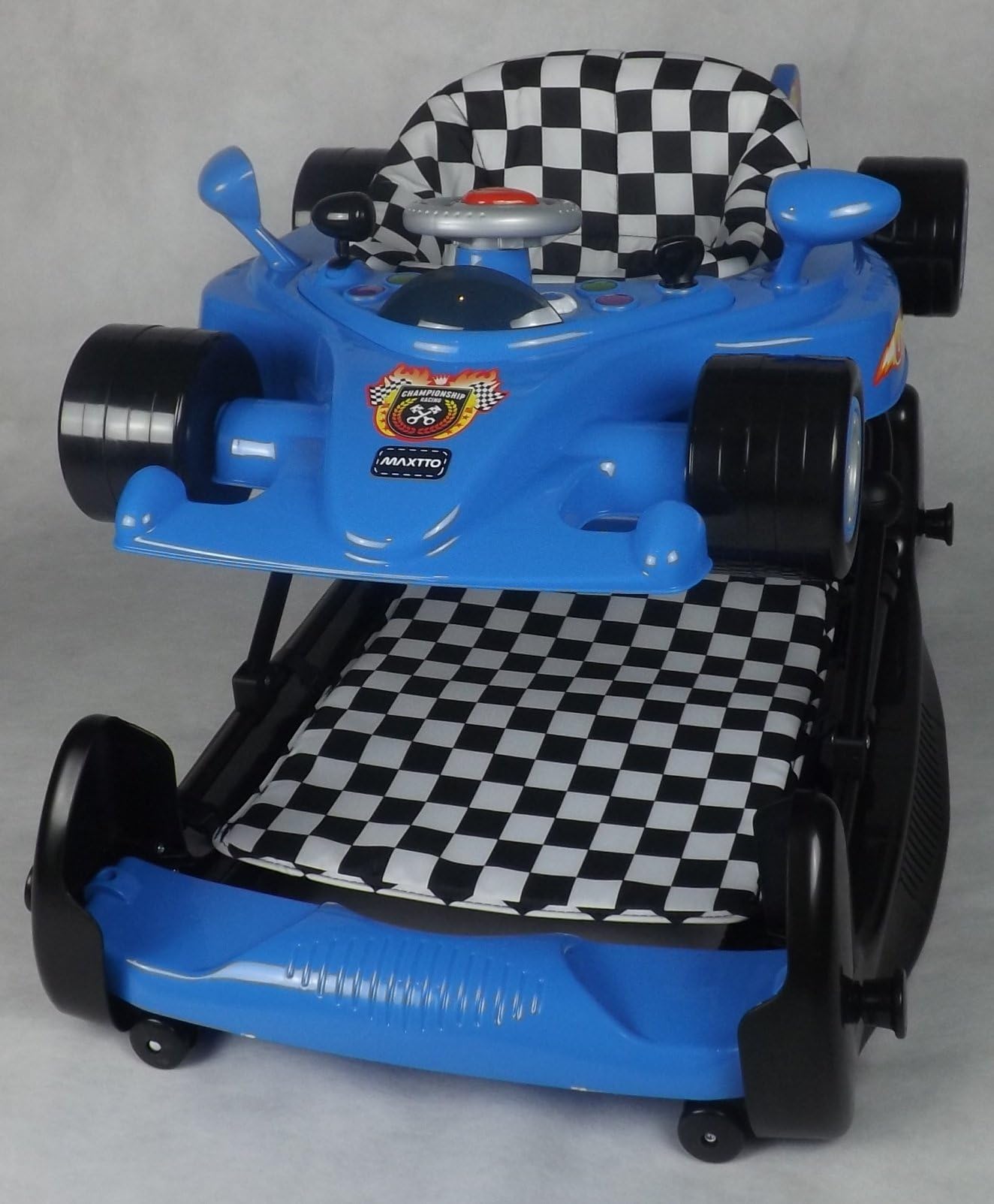 NEW Blue RACING CAR WALKER ROCKER ACTIVITY TOY / MUSICAL / FAST DELIVERY