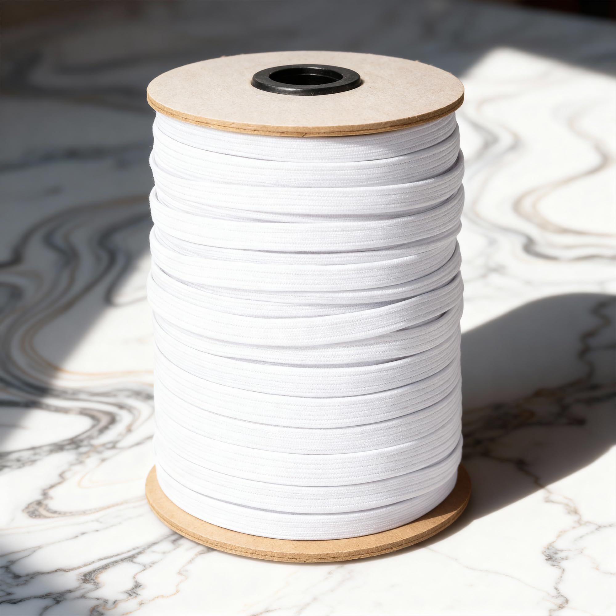 Trimming Shop 12mm (1/2 Inch) Wide Flat Elastic Band, Stretchable Waistband Tape Elastic Cord for Repair Clothing, Garments, Dressmaking, DIY Craft Projects, White, 100 Metres