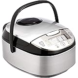 Amazon Basics Multi-Functional Rice Cooker - 5.5-Cup Uncooked (11-Cup Cooked), Silver
