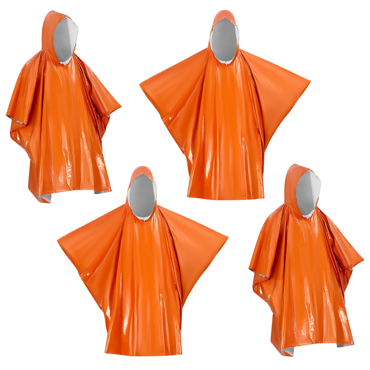 QWORK® 4 Pack Emergency Blanket, Emergency foil blanket, Waterproof, Windproof, Lightweight - Unisex, Ideal for Outdoors, Camping, Hiking