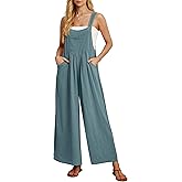 IWOLLENCE Women's Summer Jumpsuits Boho Wide Leg Overalls Casual Loose Rompers with Pockets 2025