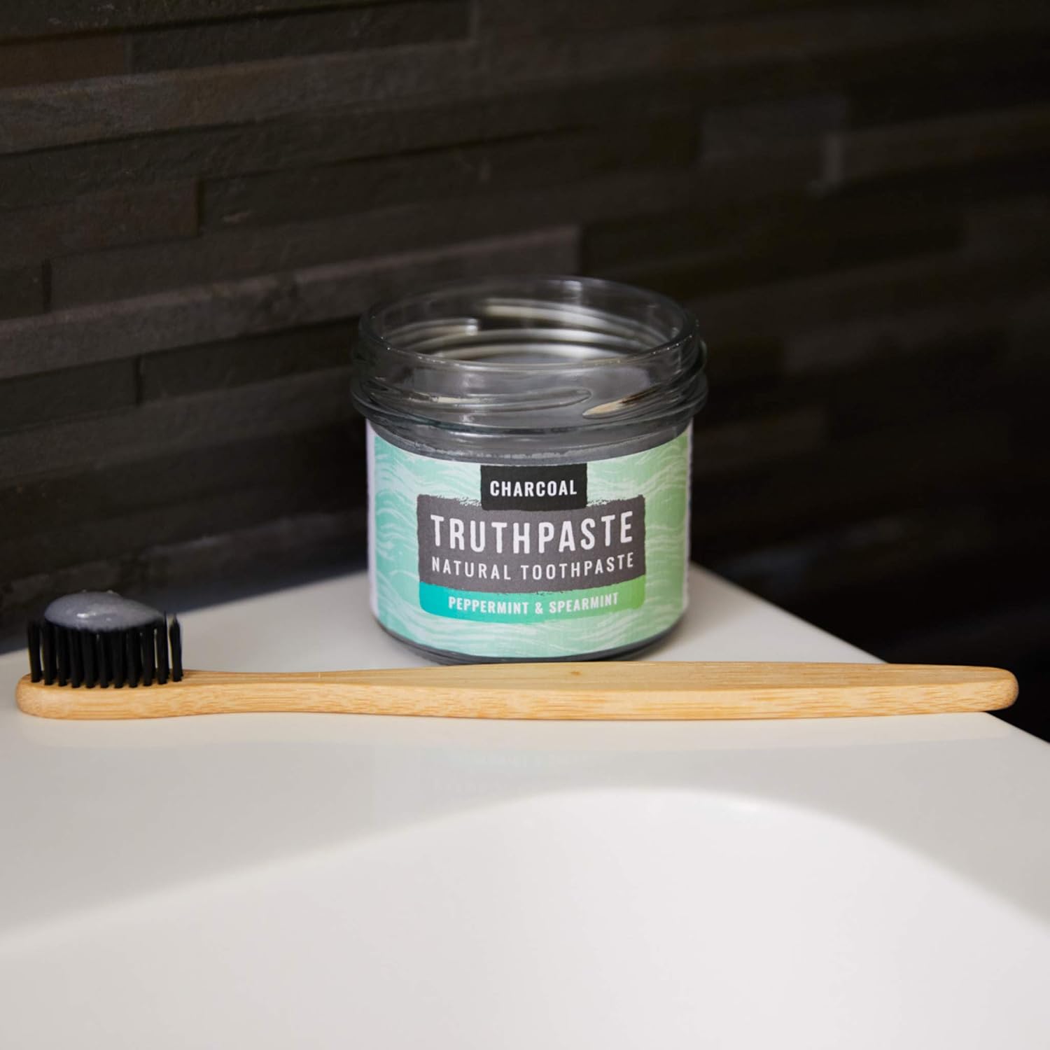 TRUTHPASTE Charcoal whitening natural zero waste toothpaste (Peppermint & Spearmint 100ml) Eco friendly & plastic free with Coconut & Aloe Vera. Fluoride Free - Image 4