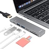 TWOPAN USB C Hub Adapter for MacBook Pro, 7 in 2 USB 3.0 Multiport Adapter, USB-C to USB Hub with 4K HDMI, 100W PD Port and S