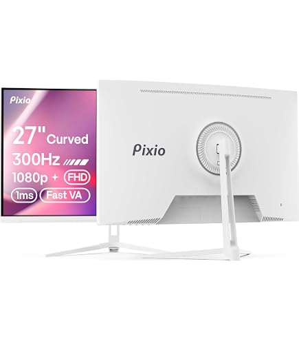 Amazon.com: Pixio PXC279 Wave White 27 inch 300Hz Refresh Rate FHD