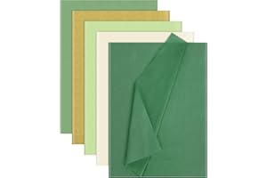PIKLODO 100 Sheets Green Tissue Paper, Sage Tissue Paper for Gift Bags, Gift Wrapping Paper Dark Green Tissue Papers for Crafts Packaging Wrapping Wedding Birthday Baby Shower Party Decor, 14 x 20 Inch