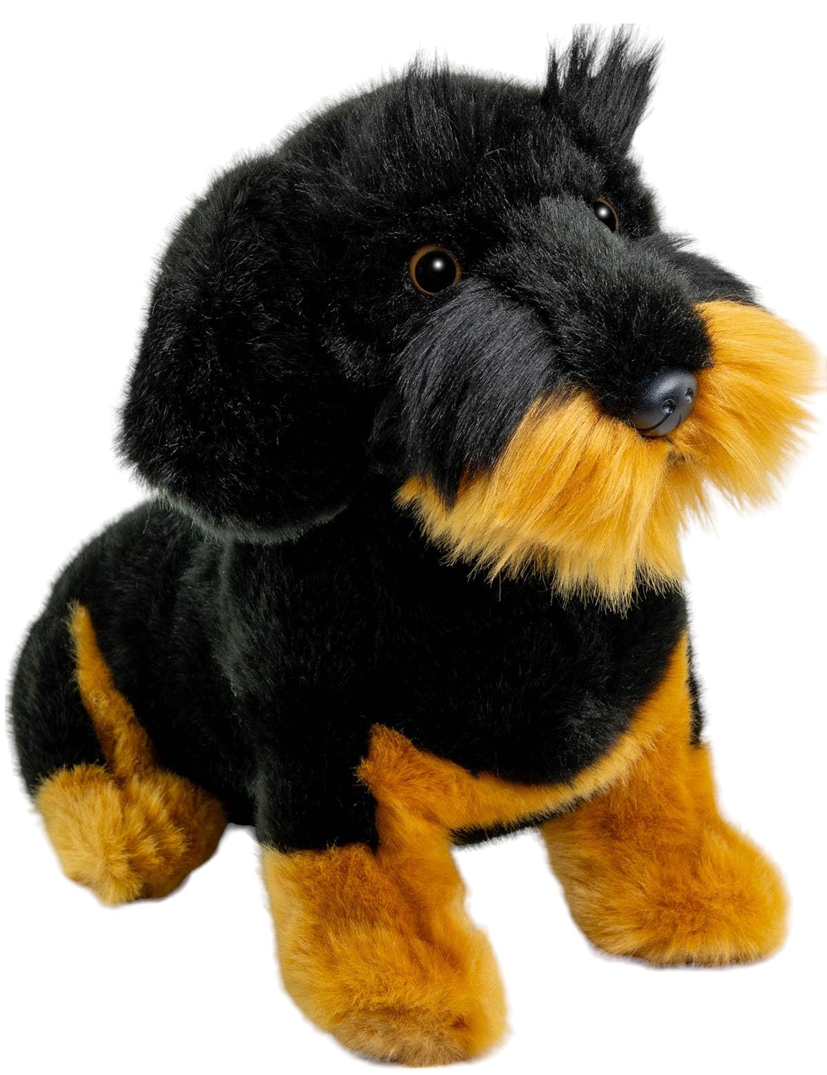 Carl Dick Dachshund Dog black sitting 11.5 inches, 30cm, Plush Toy, Soft Toy 3443