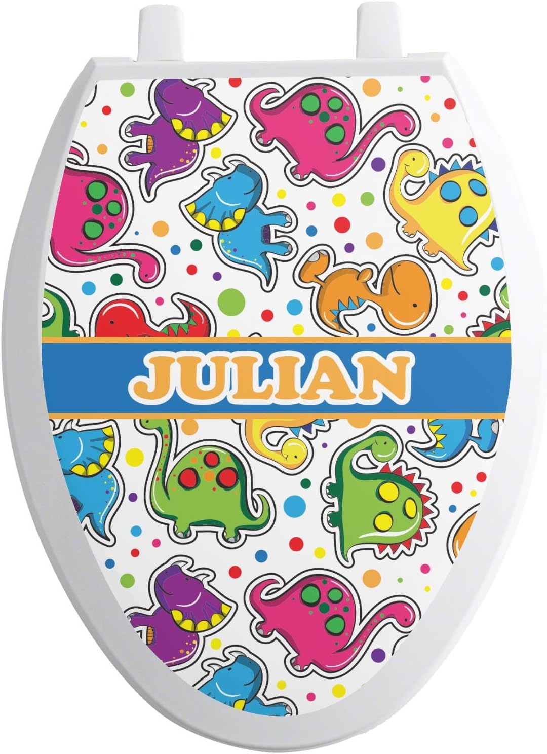 Dinosaur Print Toilet Seat Decal - Elongated (Personalized), Toilet Lid ...
