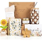 Birthday Gifts for Women, Self Care Gifts Baskets for Women Teen Gifts, Sending Sunshine Sunflower Care Package for Girls, Friendship, Her, Mom, Sister, Best Friend, Coworker