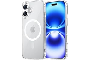 Temdan for iPhone 16 Case Clear, Compatible with Magsafe, Anti-Yellowing, Military-Grade Protection, Shockproof Slim Magnetic Phone Case Cover, Transparent
