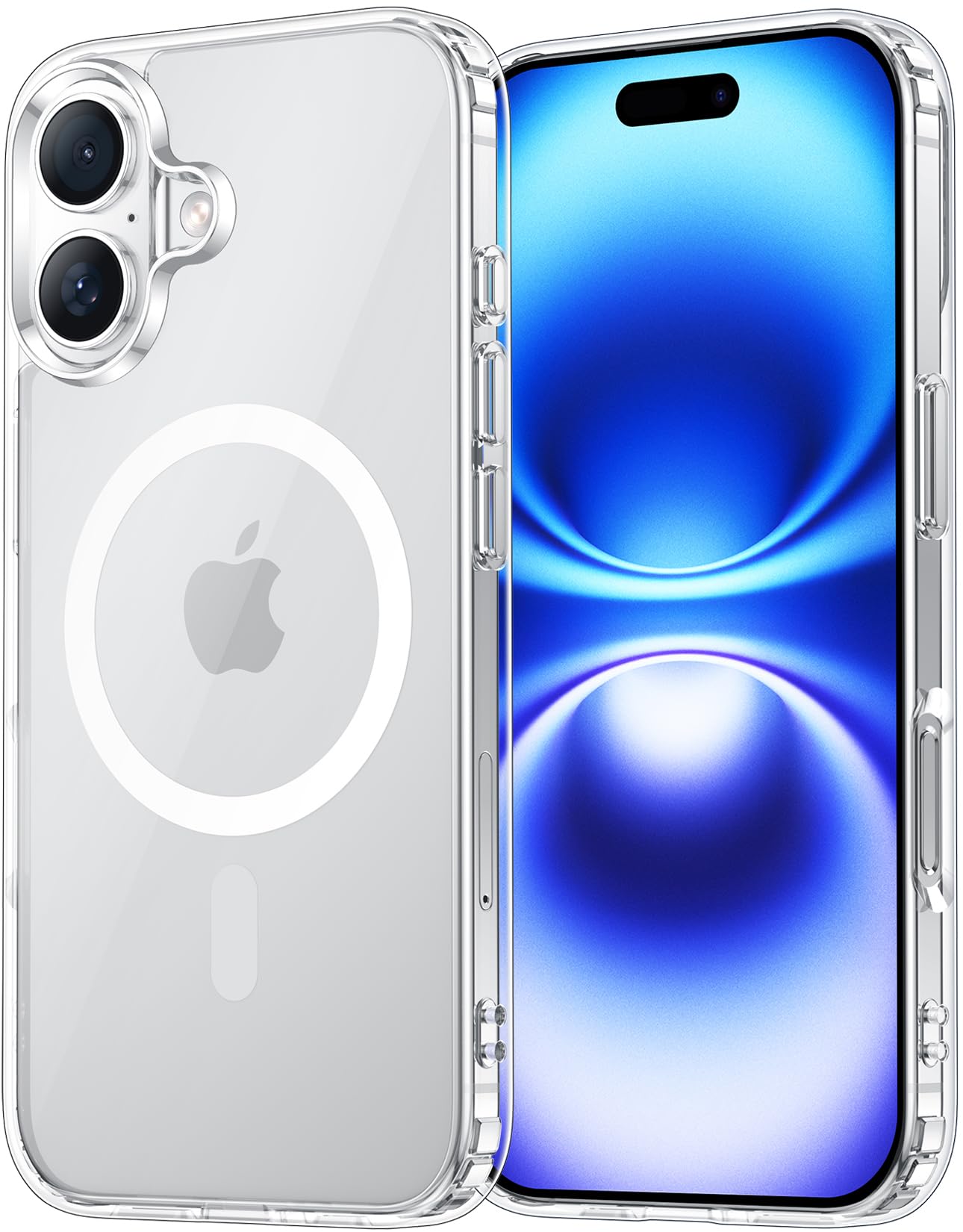 Photo 1 of Temdan for iPhone 16 Case Clear, [Compatible with Magsafe][Anti-Yellowing][Military-Grade Protection] Shockproof Slim Magnetic Phone Case for iPhone 16, Transparent
