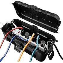 Boîtier étanche De Protection Pour Rallonges électriques Extérieures - IP54-65 - Vert Ou Noir - 21x7x7 Cm