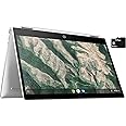 HP 2021 X360 2 in 1 Laptop 14" Touch-Screen HD Chromebook, Intel Pentium Silver Quad-Core N5000, 4GB Memory, 64GB eMMC Storage, USB Type C, WiFi, Webcam, Chrome OS, Ceramic White + 32GB TiTac Card
