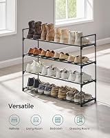 Songmics 4-Tier Shoe Rack Metal Storage Organiser 16-20 Pairs Black LSA14BKV2 view 7