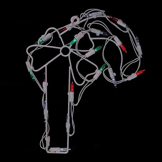 12 cm Funciona con pilas LED iluminado de bastón de caramelo Navidad