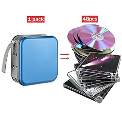 LIOVODE DVD Case, 48 Capacity CD Case Portable CD