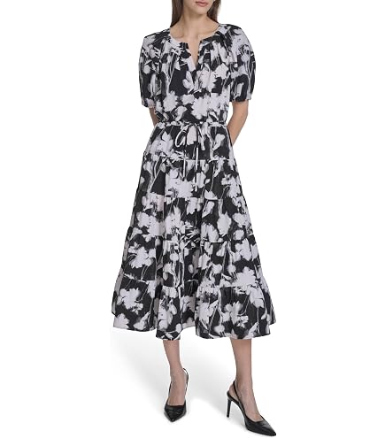 calvin klein long casual dresses Women's Sleeveless Tie Shoulder V-Neck Tiered Maxi Dress, Indigo Multi, 2 at Amazon Women's Clothing store r26_cruise about Halloween — Telltale eye closure Choose Chest Size for Coat (Inches):50