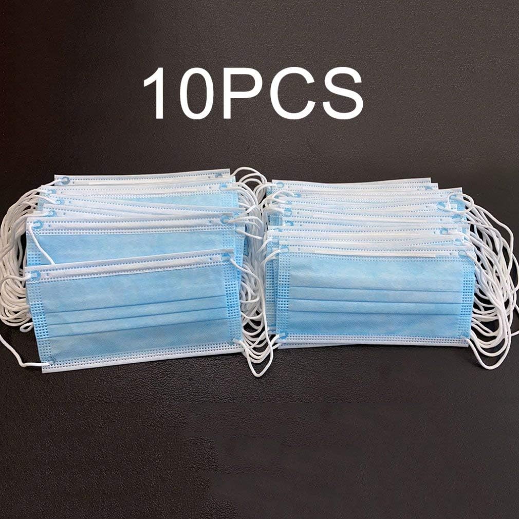 Rodalind Professional Medical Surgical Mask 10 Pieces/Three-Layer Thickness, Disposable Non-Woven Cloth, Elastic Soft Breathable Mask（50PCS）