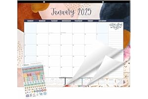 bloom daily planners 2025 Desk Calendar - 21" x 16" Large Monthly Organizer Pad with Stickers (January 2025 - December 2025) Desktop Blotter - Seasonal