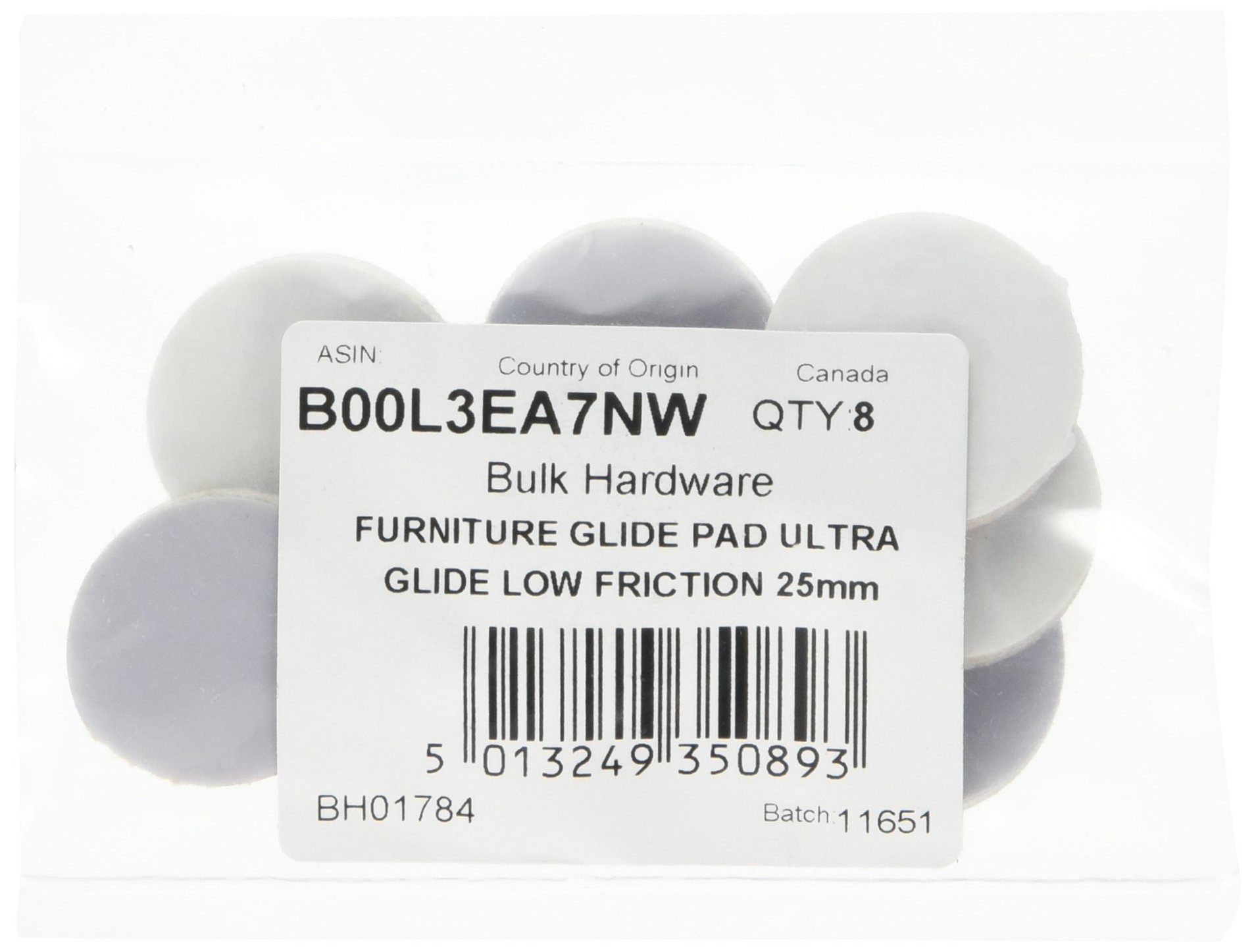 Merriway® BH01784 (8 Pcs) Low Friction PTFE Easy Gliders Sliders for Furniture and Appliances, 25mm (1 inch) - Pack of 8 Pieces