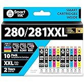 Smart Ink Compatible Ink Cartridge Replacement for Canon 280 281 PGI-280XXL CLI-281XXL (10 Combo Pack) to use with Pixma TR85