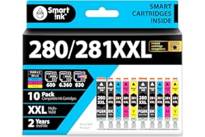 Smart Ink Compatible Ink Cartridge Replacement for Canon 280 281 PGI-280XXL CLI-281XXL (10 Combo Pack) to use with Pixma TR85