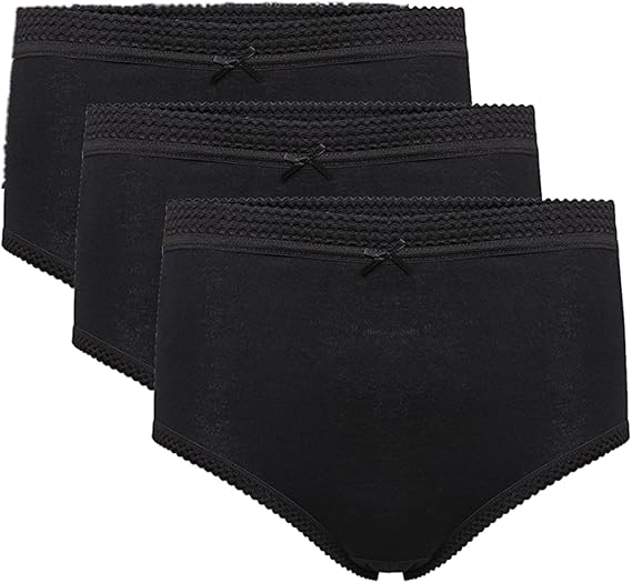 3 Pack of Ladies Full Mama Cotton Rich Briefs Knickers Available in