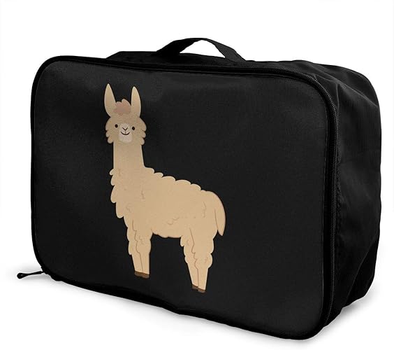 Amazon かわいいアルパカ キャリーオンバッグ 旅行バッグ 大容量 トラベルバッグ レディース メンズ兼用 旅行バッグ 軽量 収納バッグ 旅行用品 機内持ち込み 37 15 27cm ガーメントバッグ
