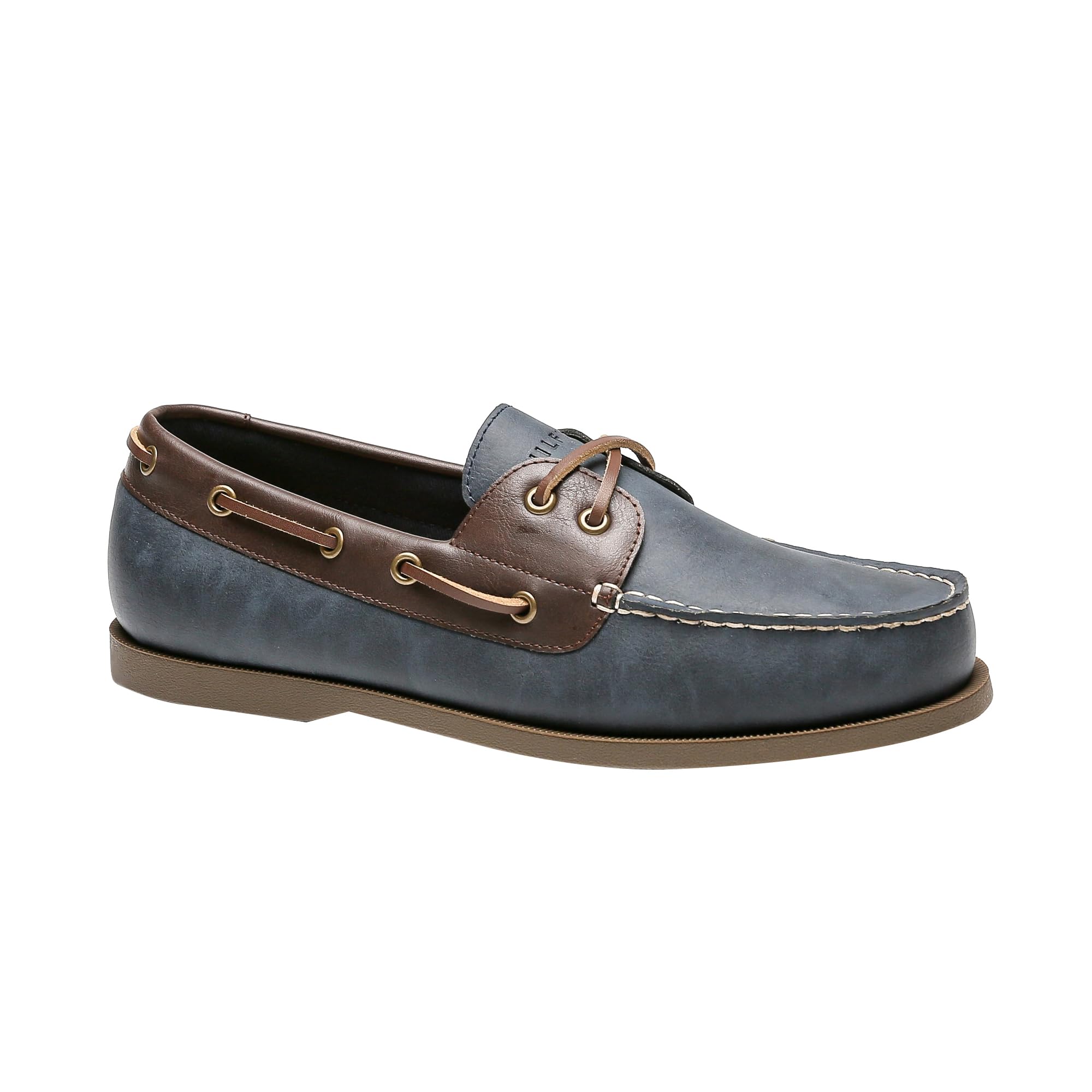 Tommy Hilfiger Men’s Brazen Boat Boat Shoe, Navy/Dark Brown 409, 13