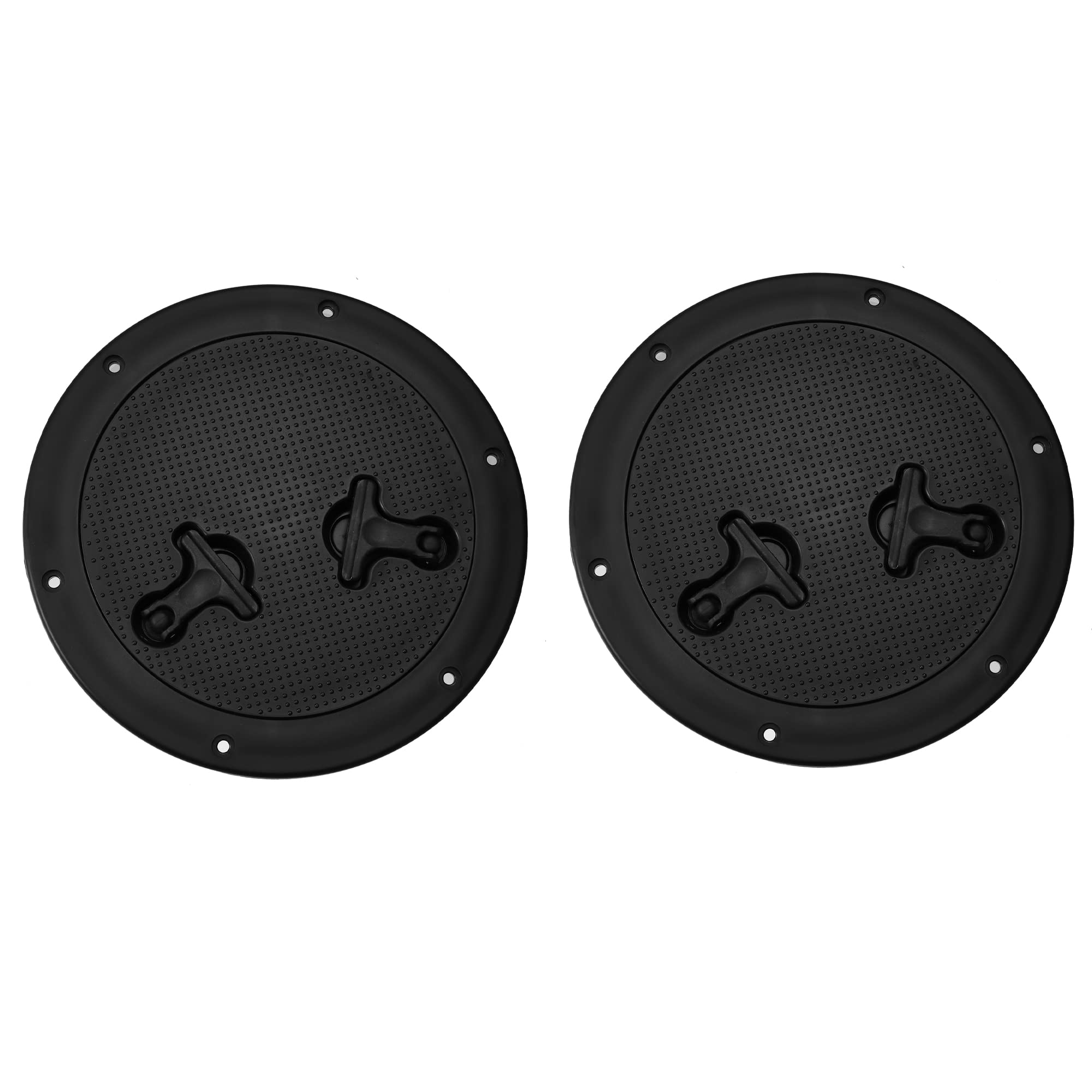 X AUTOHAUX 2pcs 8" Marine Boat Inspection Round Deck Plate Hatch Cover Black