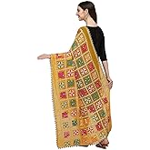 themilestocks Woman's Embroidered Chiffon Garba Dupatta Navratri Wrap Indian Bridal Wedding Phulkari Stole
